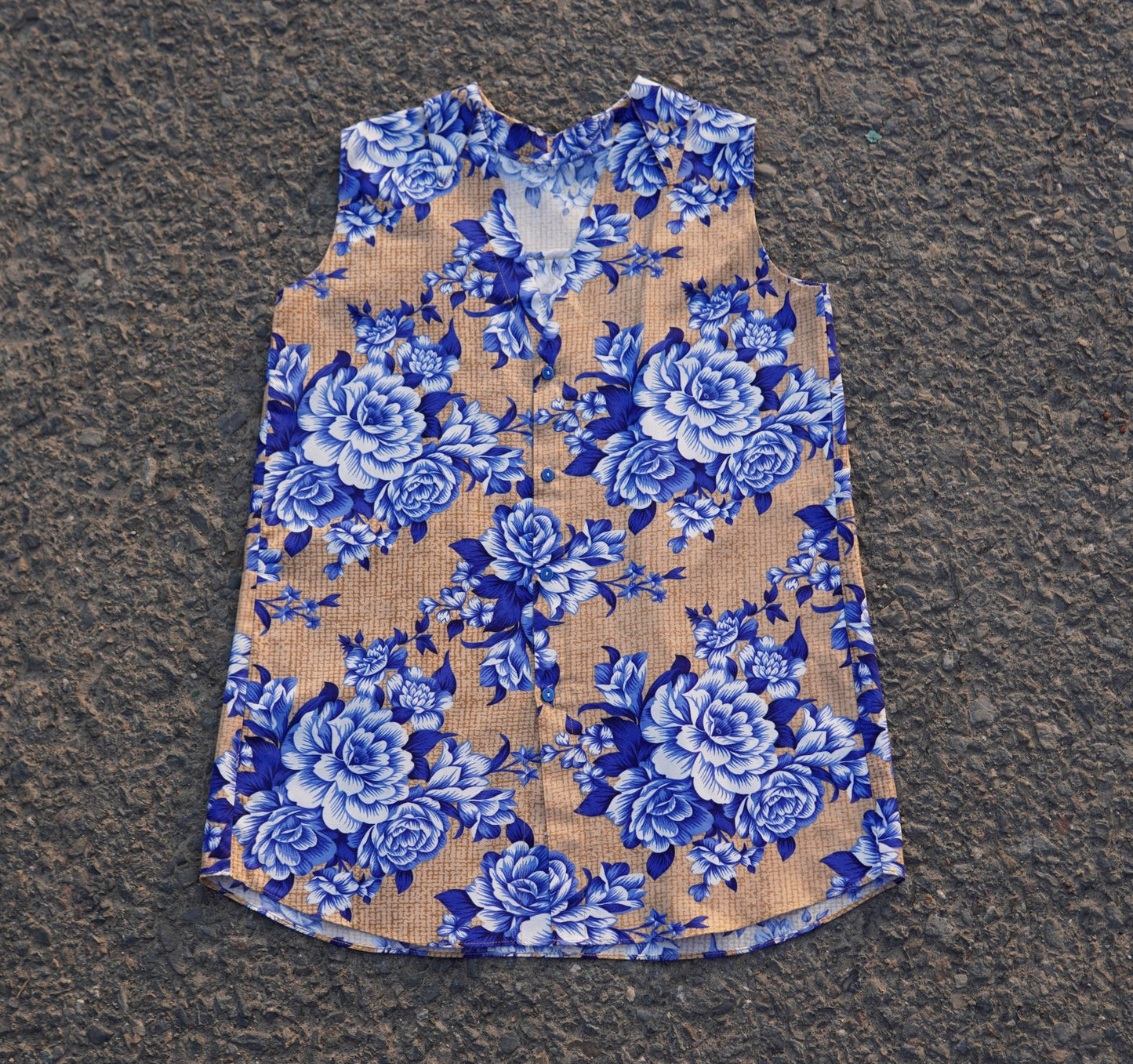 Sleeveless top, Flower top, Pure Cotton