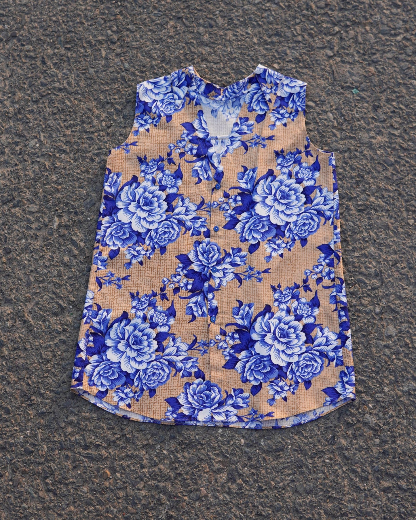 Sleeveless top, Flower top, Pure Cotton