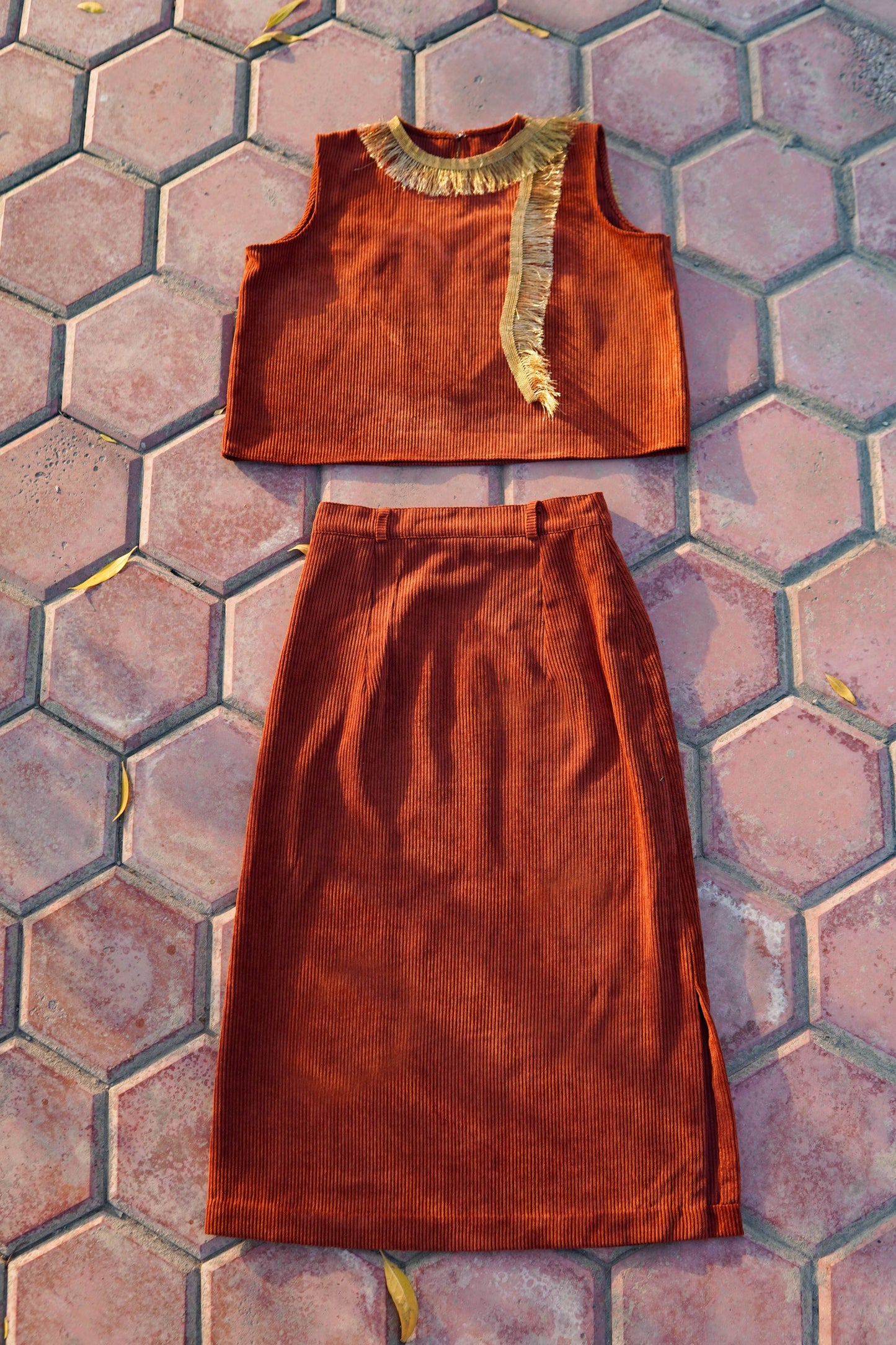 Velvet, Croptop, Gold Heart,Embellishments