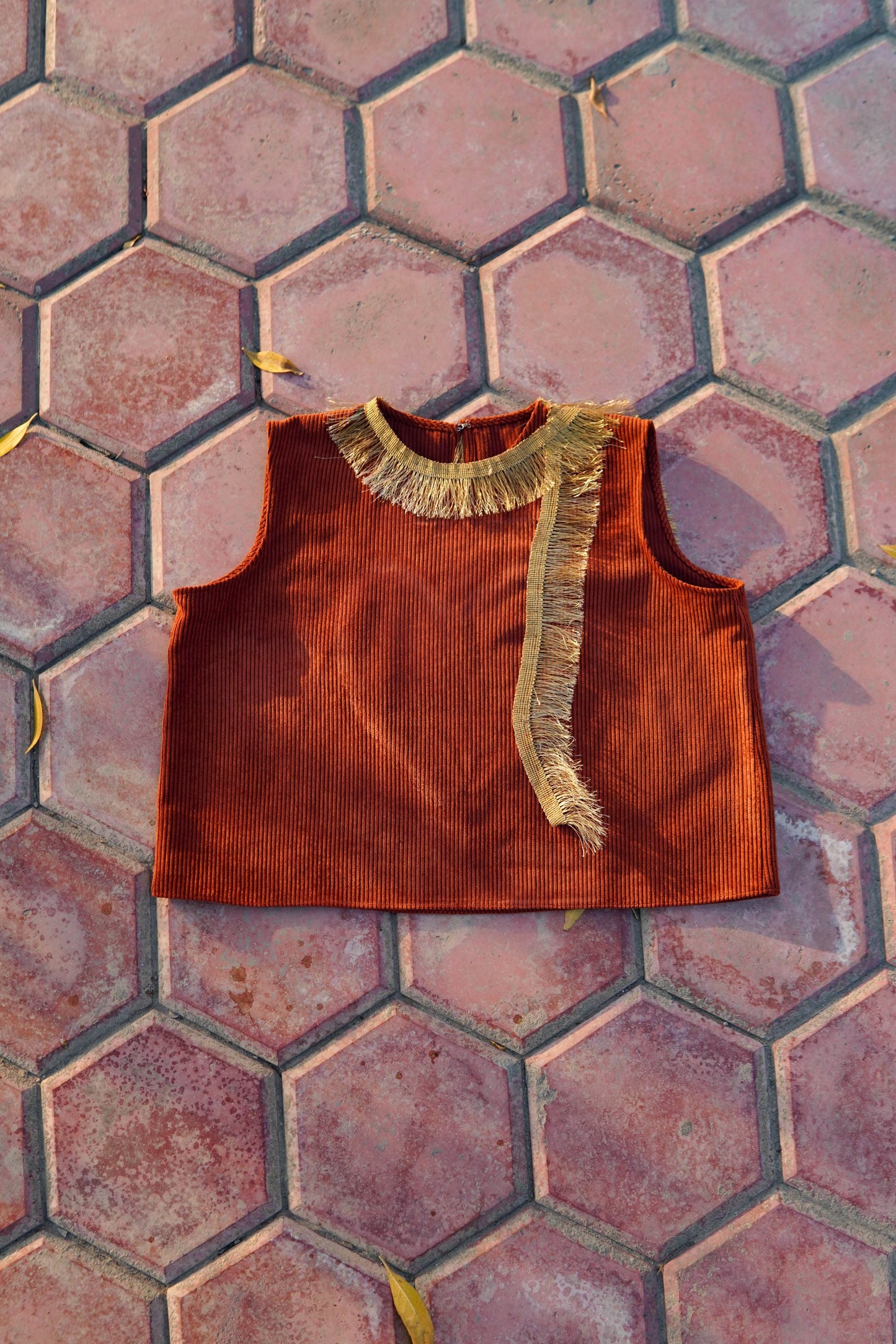 Velvet, Croptop, Gold Heart,Embellishments