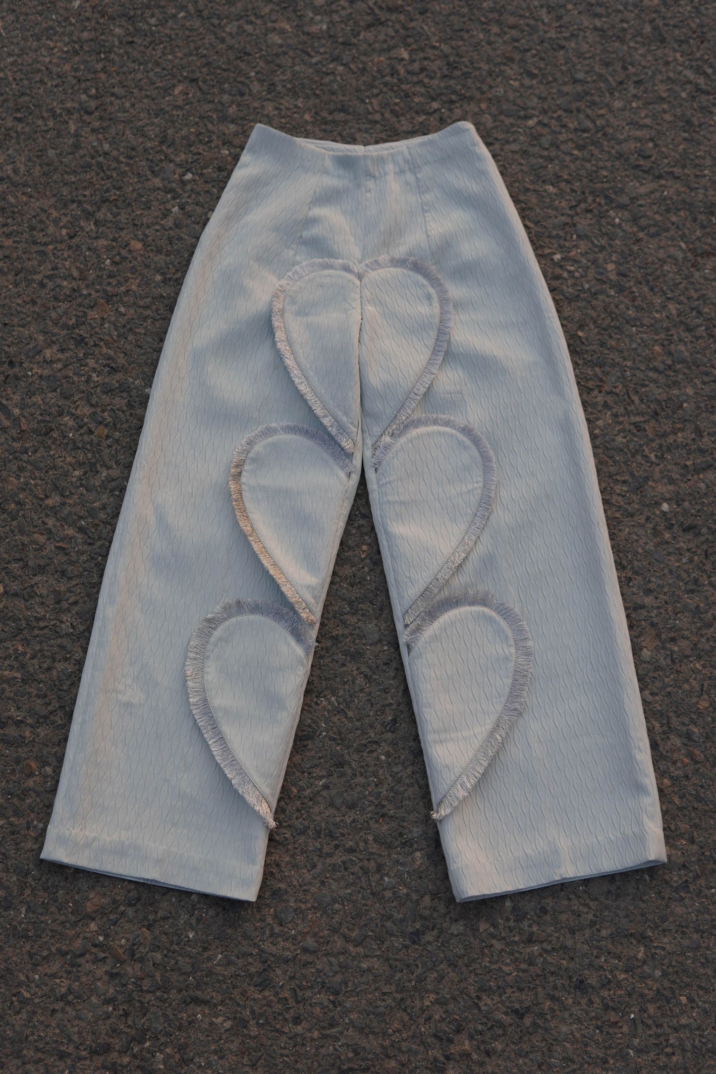 Cotton pants, embossed, seamed, Pants