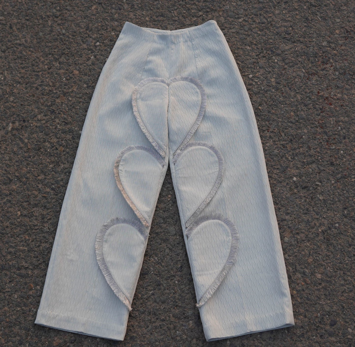 Cotton pants, embossed, seamed, Pants