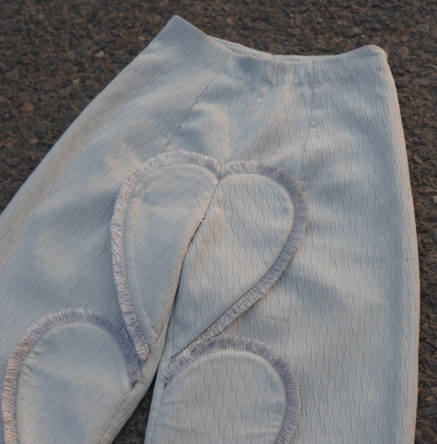 Cotton pants, embossed, seamed, Pants
