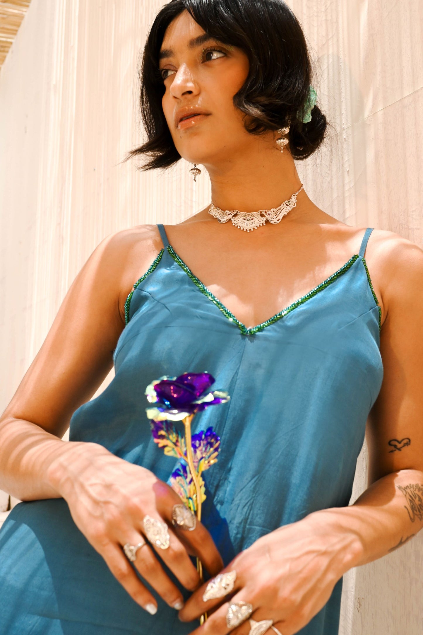 Pure Silk Dress, Summer, Embellishment