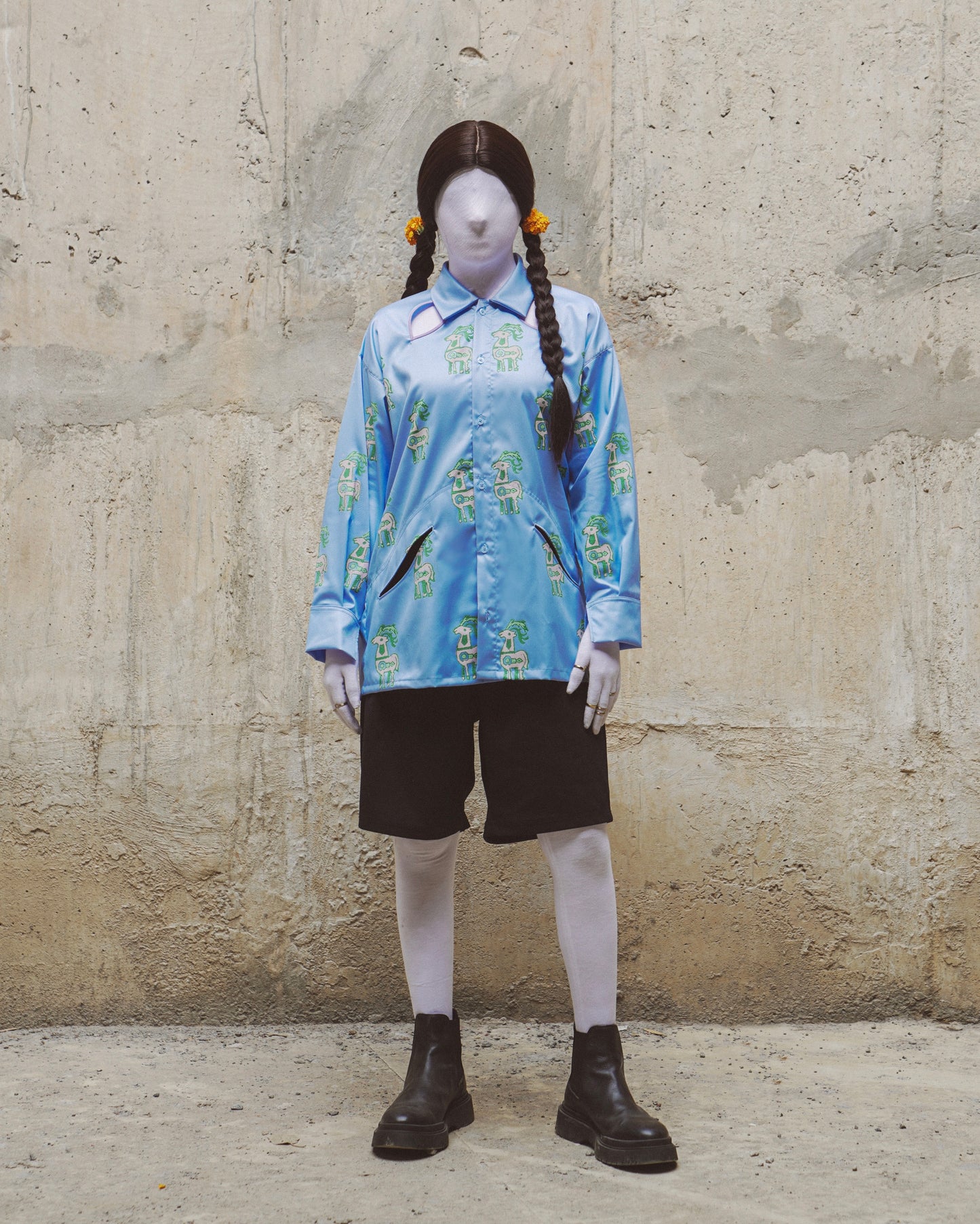 Block printed button down