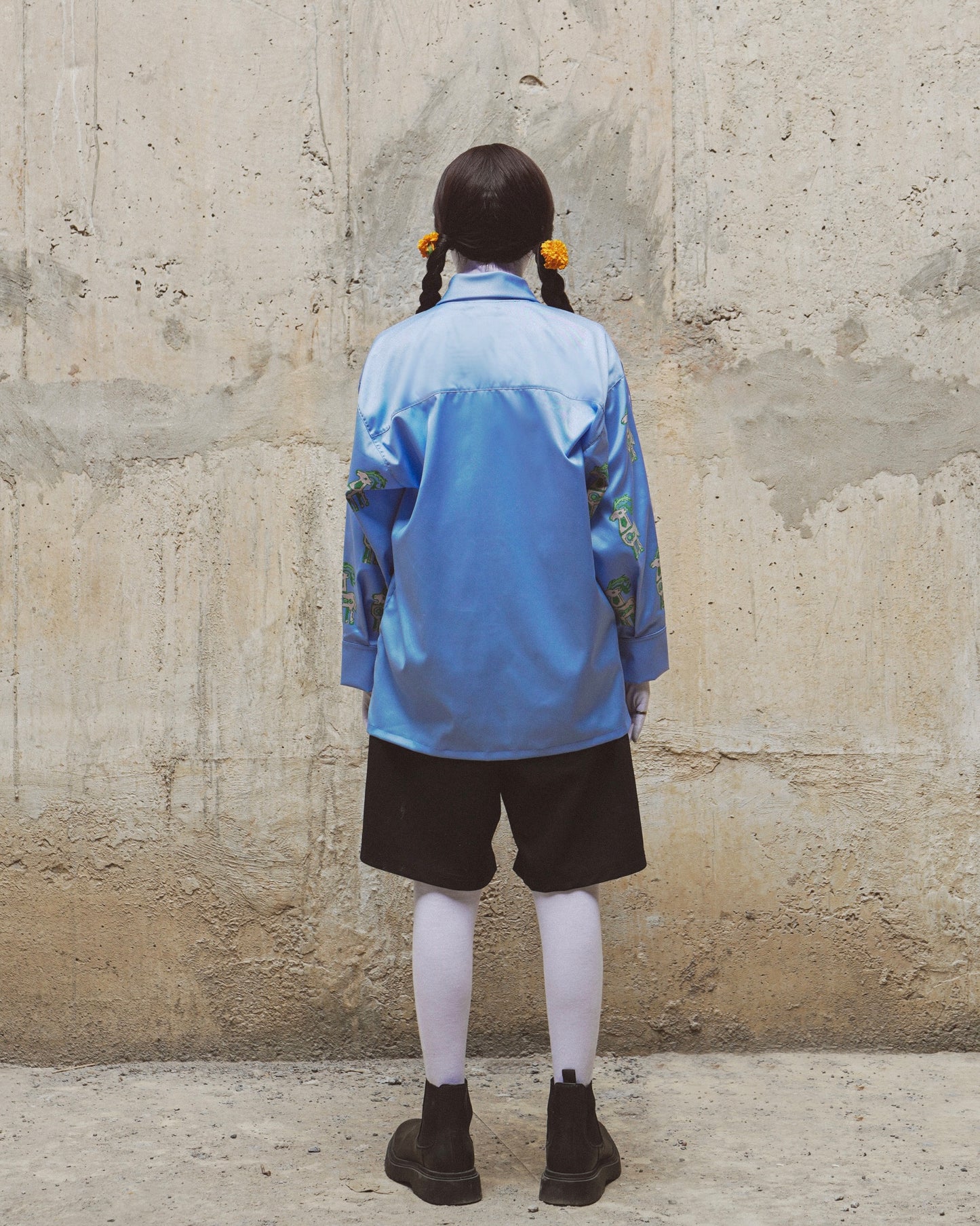 Block printed button down