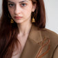 Hand Embroidered Oversized Suit in Coconut Husk Brown